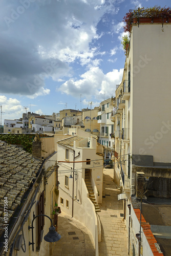 View of the streets of the historic center of Gravina in Puglia, Apulia region of southern Italy