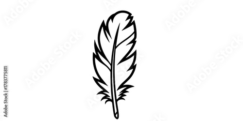Feather of Ma'at Truth Simple Line Art Vector Icon