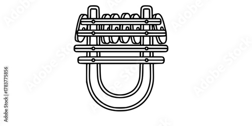 Sistrum Instrument Joy Ritual Minimalist Line Art Vector