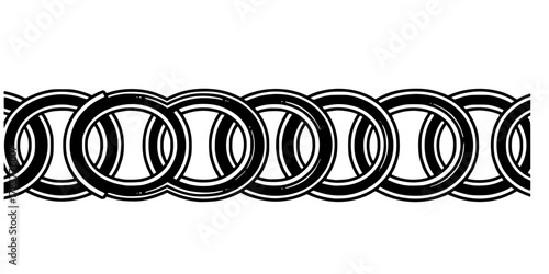 Shen Ring Eternity Symbol Repeating Decorative Border Vector