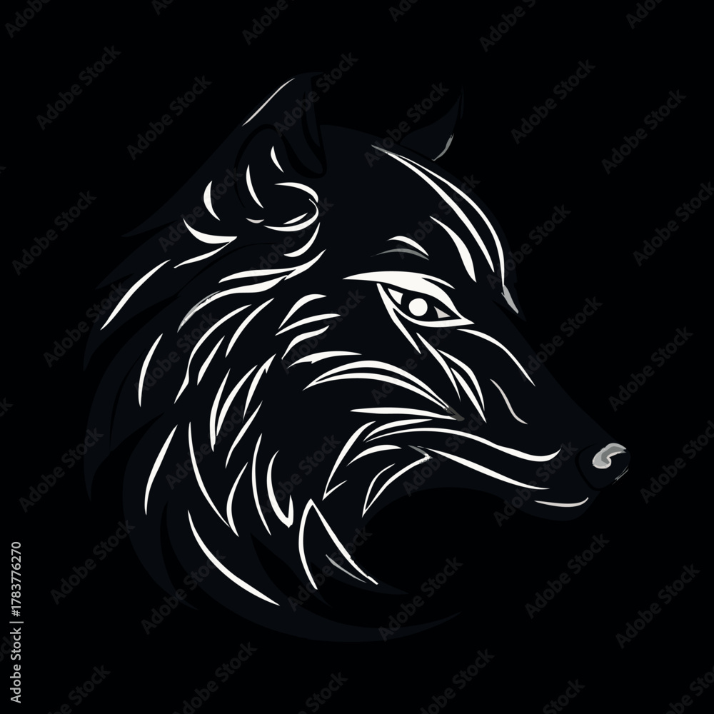 Fototapeta premium Tribal Wolf Head Illustration