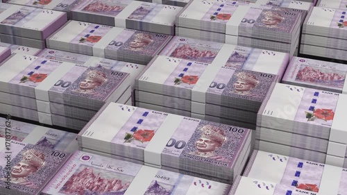 Malaysia 100 Ringgit Banknote Horizontal 3D Animation ? Realistic Banknote Motion, Finance, Economy, Business Investment, Money Flow, and Currency Visualization