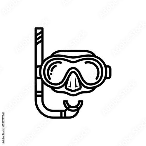 Snorkeling adventures await with this sleek mask and snorkel design, perfect for summer vacation promotions or travel guides, hinting at aquatic exploration