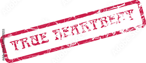 Meaningful red rubber stamp displaying True Heartbeat, representing core essence and vital passion