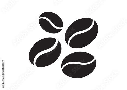 Coffee beans icon, Coffee beans solid vector