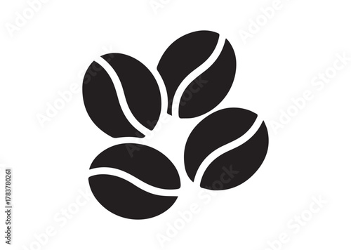 Coffee beans icon, Coffee beans solid vector