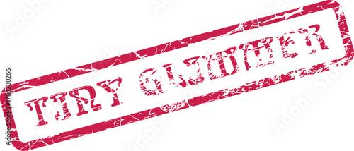 Vintage style distressed rubber stamp displaying TINY GLIDER for aviation themes or playful designs