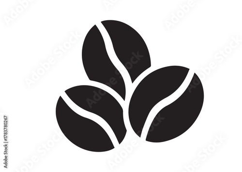 Coffee beans icon, Coffee beans solid vector
