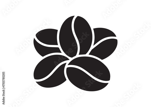 Coffee beans icon, Coffee beans solid vector