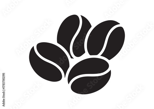 Coffee beans icon, Coffee beans solid vector