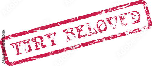 Tiny Beloved Grunge Stamp Typography Design Element with Distressed Red Ink Style