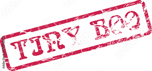 Tiny Boo Grunge Stamp Typography Design Element Displaying Distressed Red Ink Look