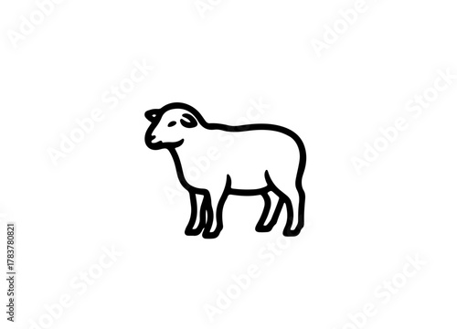 Fat line sheep Svg vector illustration silhouette