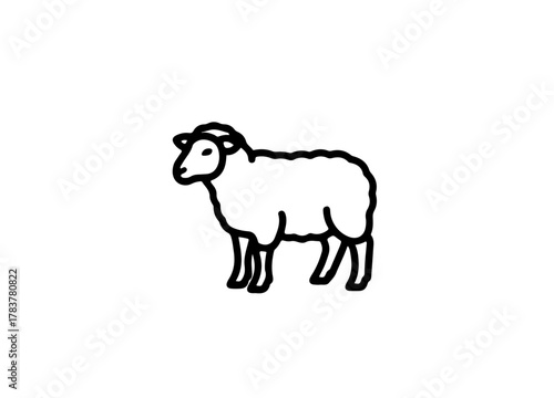 Fat line sheep Svg vector illustration silhouette