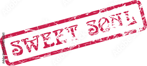 Authentic red grunge stamp featuring the words Sweet Soul conveying warmth and kindness