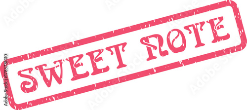 Charming Sweet Note red rubber stamp effect leaving a delightful impression for various messages