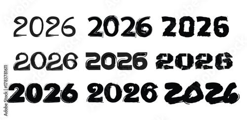 Explore the variety of 2026 typography designs with fonts from thin to bold, perfect for posters, invitations and announcements