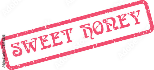 Sweet Honey red rubber stamp representing natural goodness, beloved endearment, and delightful preciousness