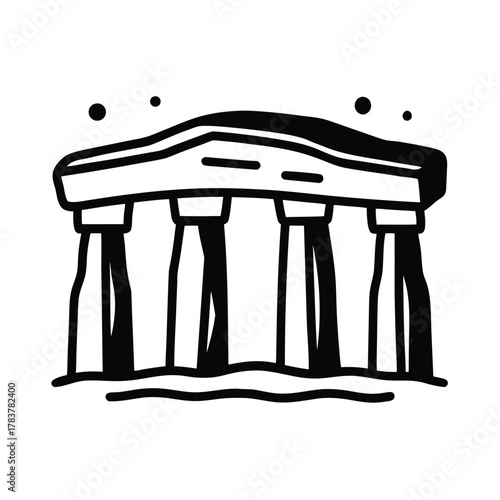 Gobekli Tepe Prehistoric Temple Line Drawing Art