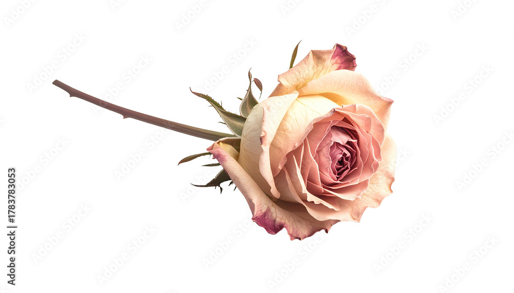 © Mr Sai - Delicate pink rose with subtle hints of cream and blush petals, perfect for romantic designs