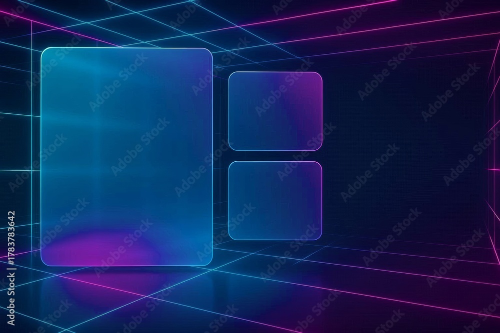 Obraz premium Futuristic Glassmorphism Tech Hero Background 