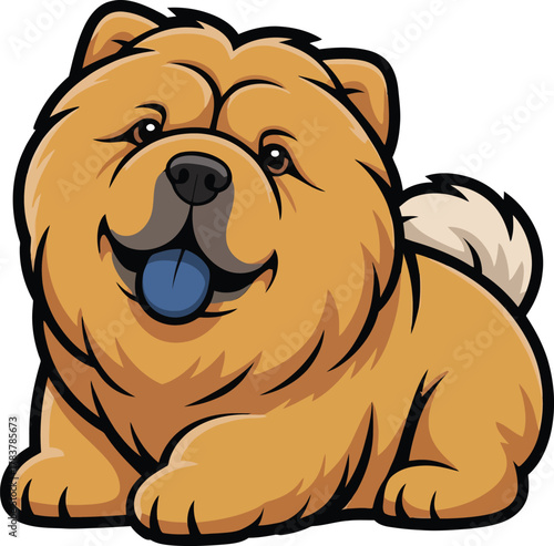 Cute cartoon a illustrator vector Chow Chow
