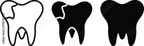 Digital Dentistry Crown Icon. Modern Tooth Restoration, CAD,CAM Technology and Repair or Vector Silhouette and Pictogram..eps