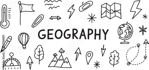 Geography Studies Handdrawn School Education Learning Globe Cartography Sketch