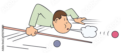 Funny billiard player. Funny people.