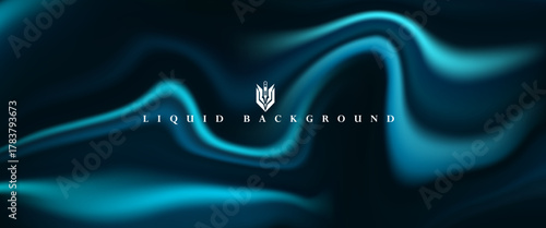 abstract gradation blue color background template with fluid style vector graphic. abstract liquid background.