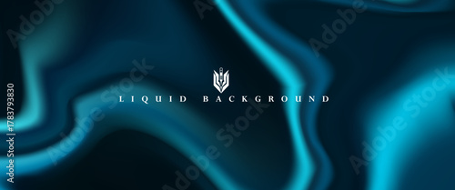 abstract gradation blue color background template with fluid style vector graphic. abstract liquid background.