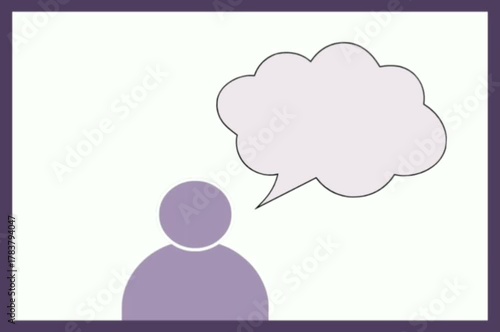 User conversation animation with speech bubble 