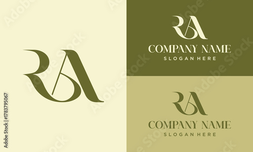 elegant RA monogram initials logo in classic serif style vector design