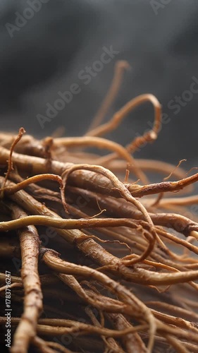 Vetiver roots emerge through morning mist, symbolizing grounded natural beauty