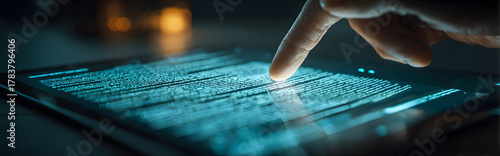 Document management concept, check electronic documents on digital documents on virtual screen Document Management System and process automation to efficiently document paperless operate