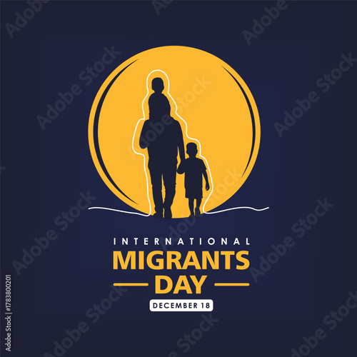 International Migrants Day. World Refugee Day Concept Vector Illustration. Migrant image illustration for posters or social media.