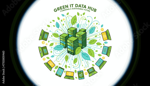 Green IT Data Hub and Sustainable Computing Concept: Eco-Friendly Servers Powering a Sustainable Digital Future