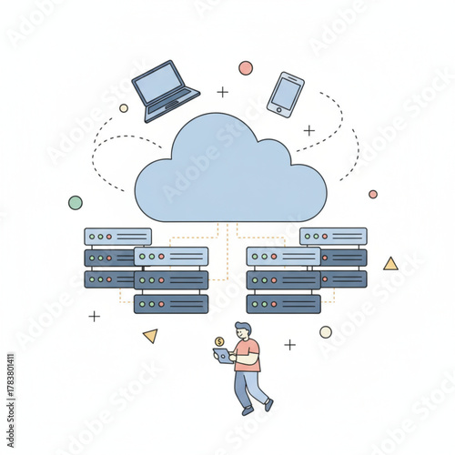 Business People Discussing Cloud Computing and Data Storage