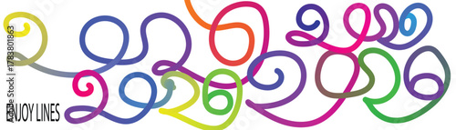 Whimsical Colorful Lines Design A Vibrant and Joyful Visual Element for Creative Projects