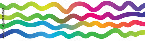 Colorful Wavy Lines Pattern with Intertwined Abstract Squiggles Illustration for Creative Design