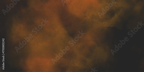 Brown texture. Orange powder explosion on black background. grunge and grainy abstract Flying through stormy brown clouds .