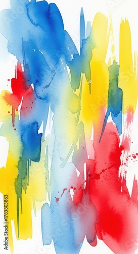 Colorful Abstract Watercolor Painting on Paper