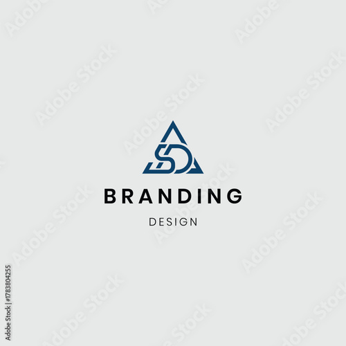 Abstract flat design ASD logotype
