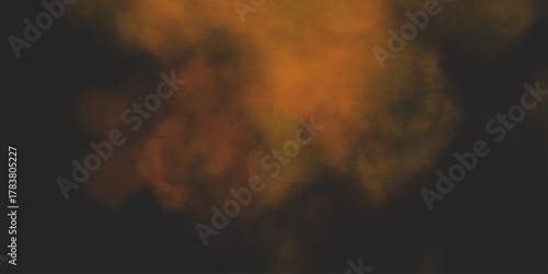 Brown texture. Orange powder explosion on black background. grunge and grainy abstract Flying through stormy brown clouds .