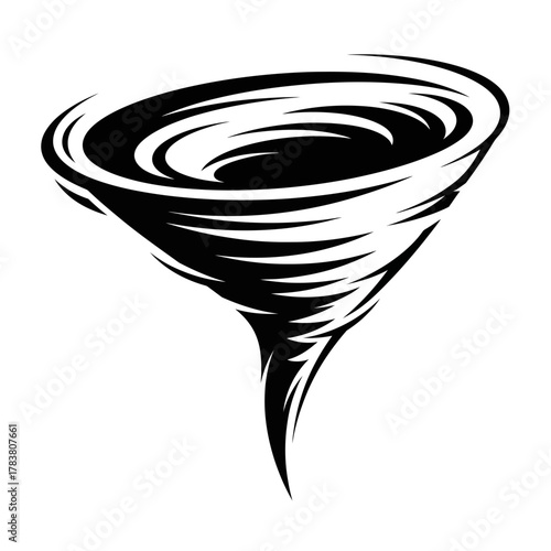 Tornado Cyclone Swirl Icon Storm Twister Wind Disaster Illustration