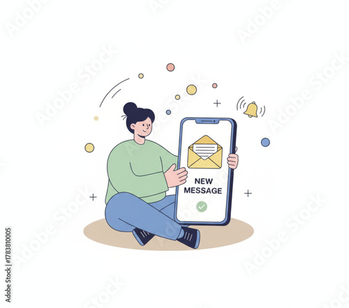 Woman Using Mobile Banking or Financial App on Smartphone