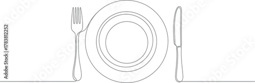  Plate, spoon and fork flatware for dining and table setting decor vector illustration 