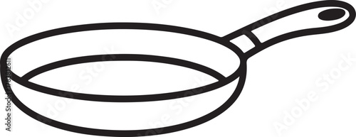 frying pan Line Art Illustration, Coloring Book Page Line Art Drawing