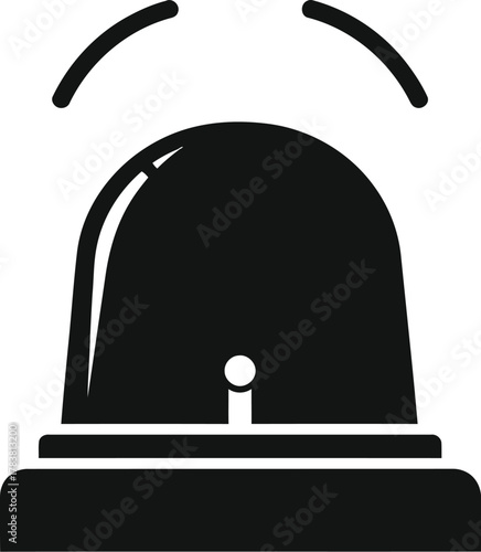 Red emergency warning beacon light silhouette. Flashing blaring alert signal for safety and Security warning siren vector illustration icon