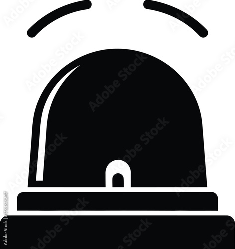 Red emergency warning beacon light silhouette. Flashing blaring alert signal for safety and Security warning siren vector illustration icon